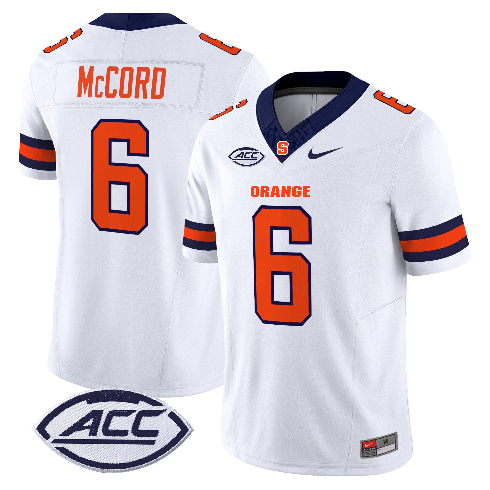 Men Syracuse Orange #6 Mccord White Nike 2024 Vapor Limited NCAA Jersey->ncaa teams->NCAA Jersey